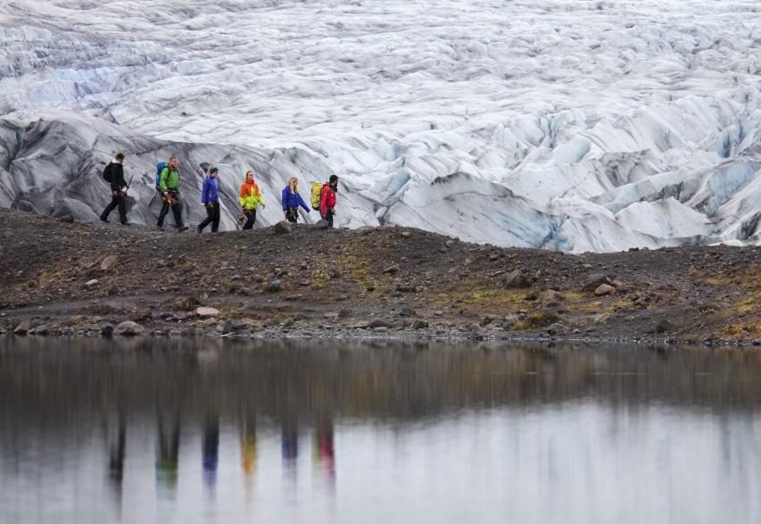 Walking towards the glacier
