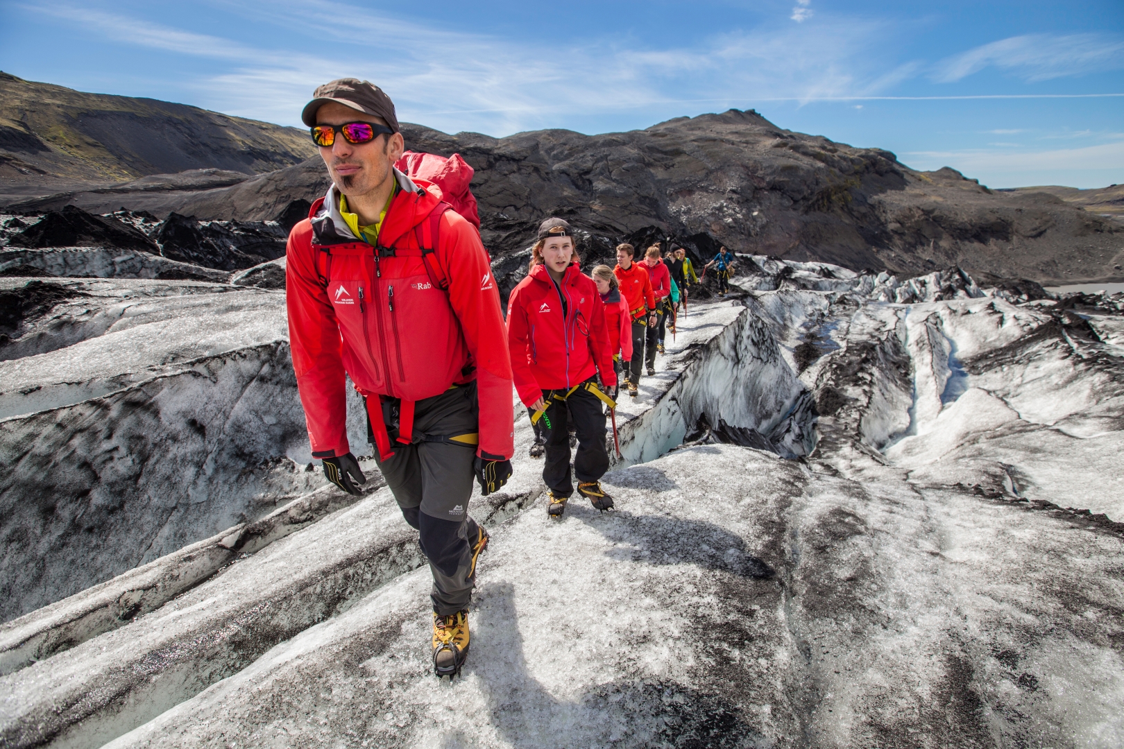 Walking through a crevassed area