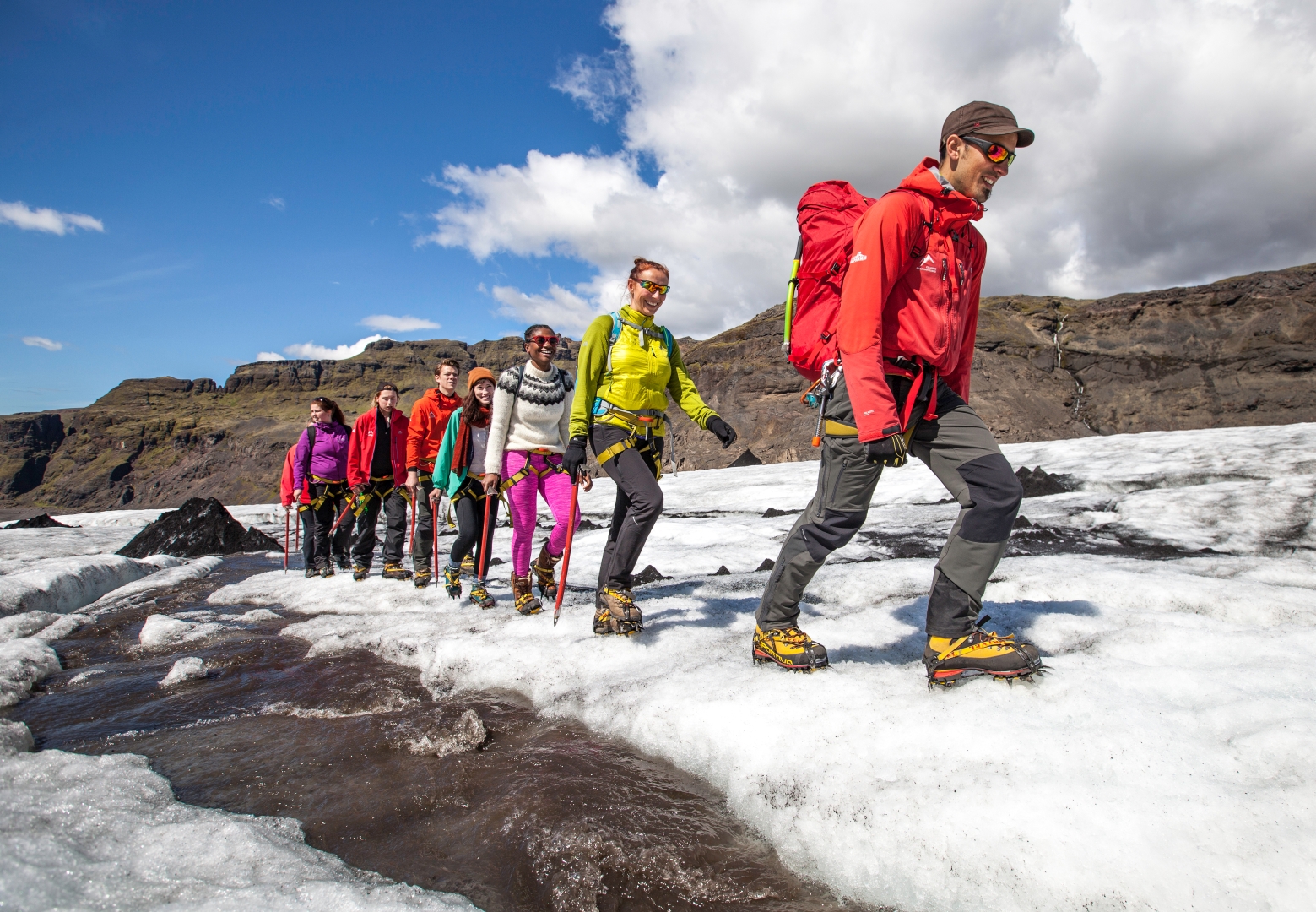 Heading higher up on the glacier