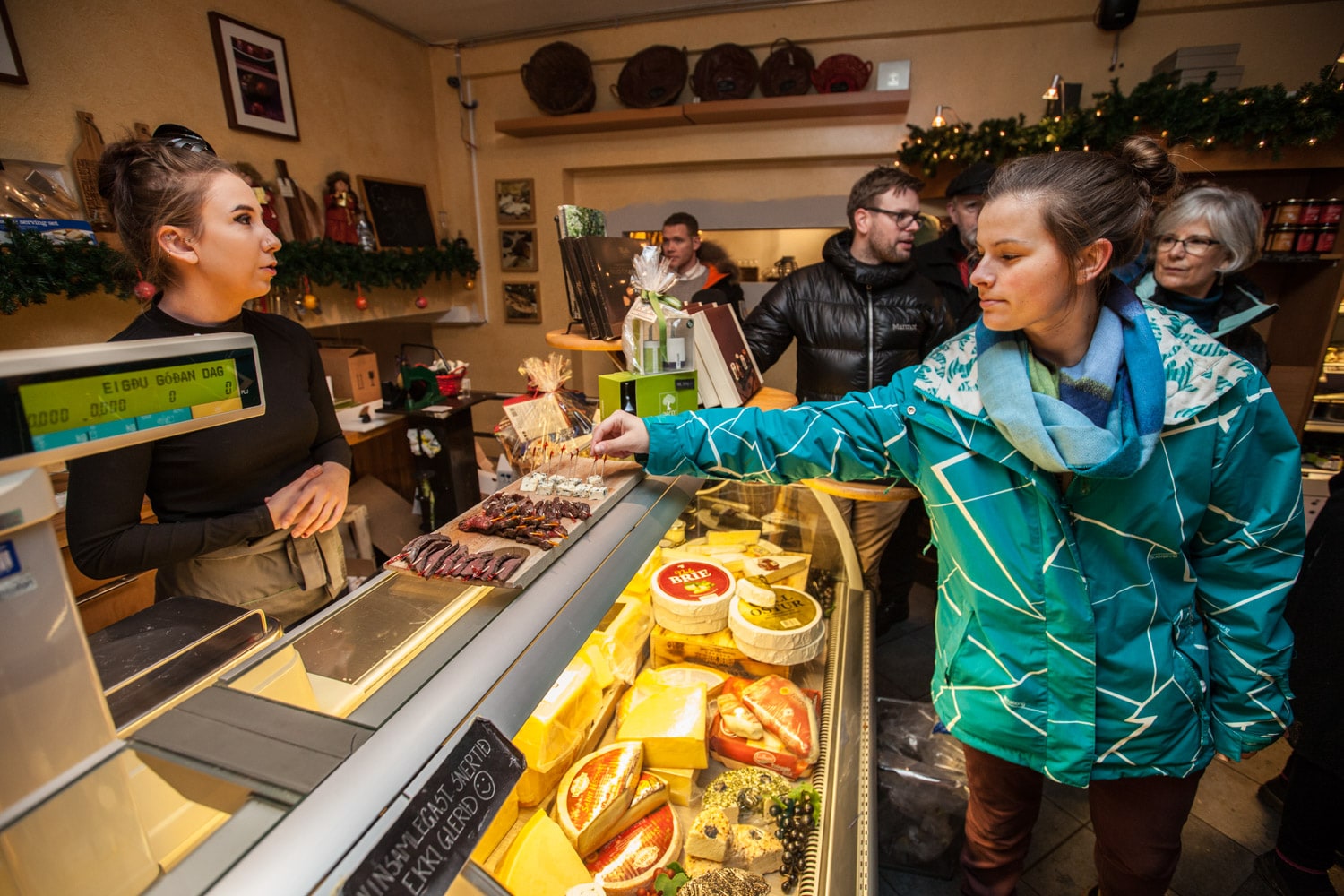 Selection of cheeses and other delicacies