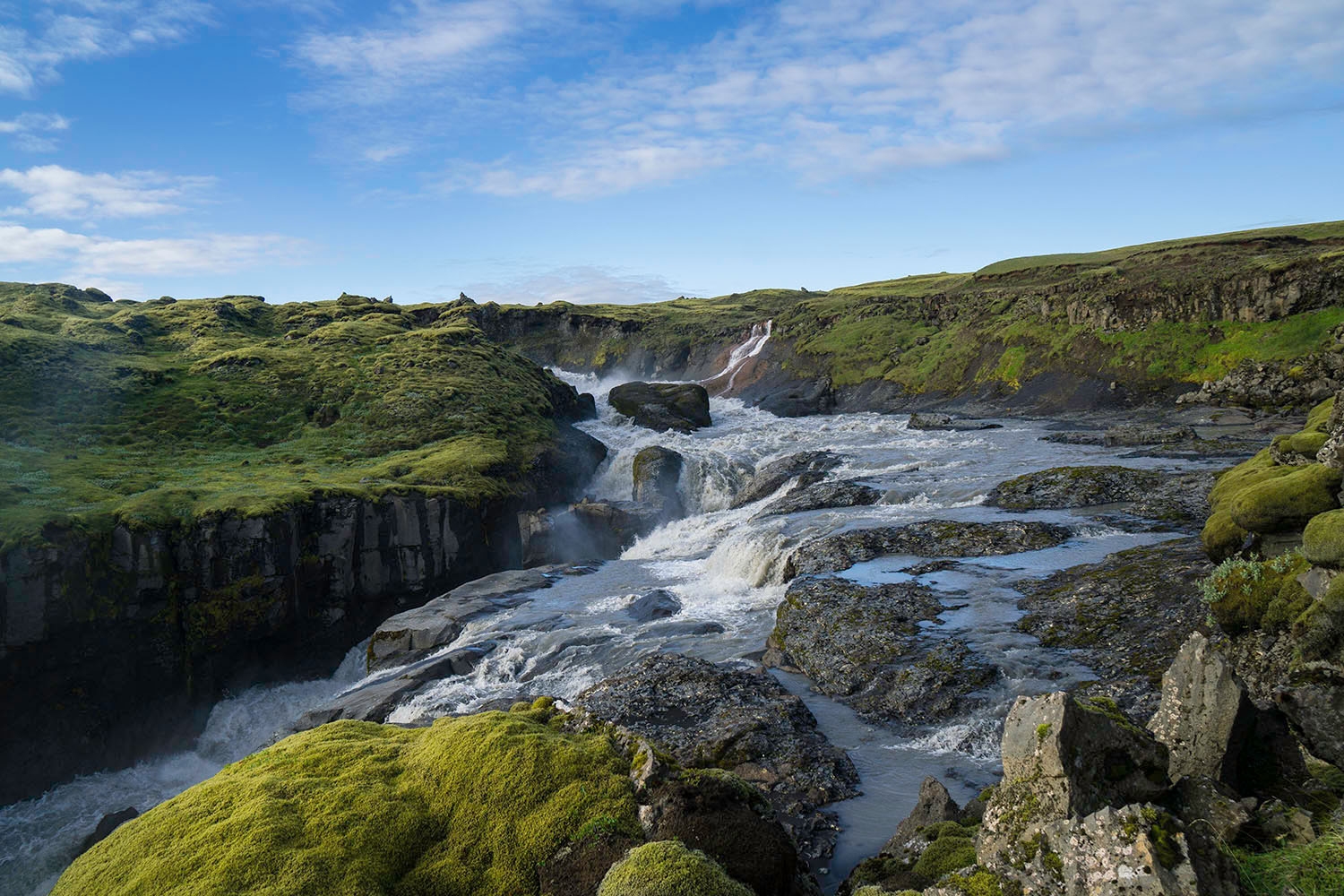 Many rivers and waterfalls on the way