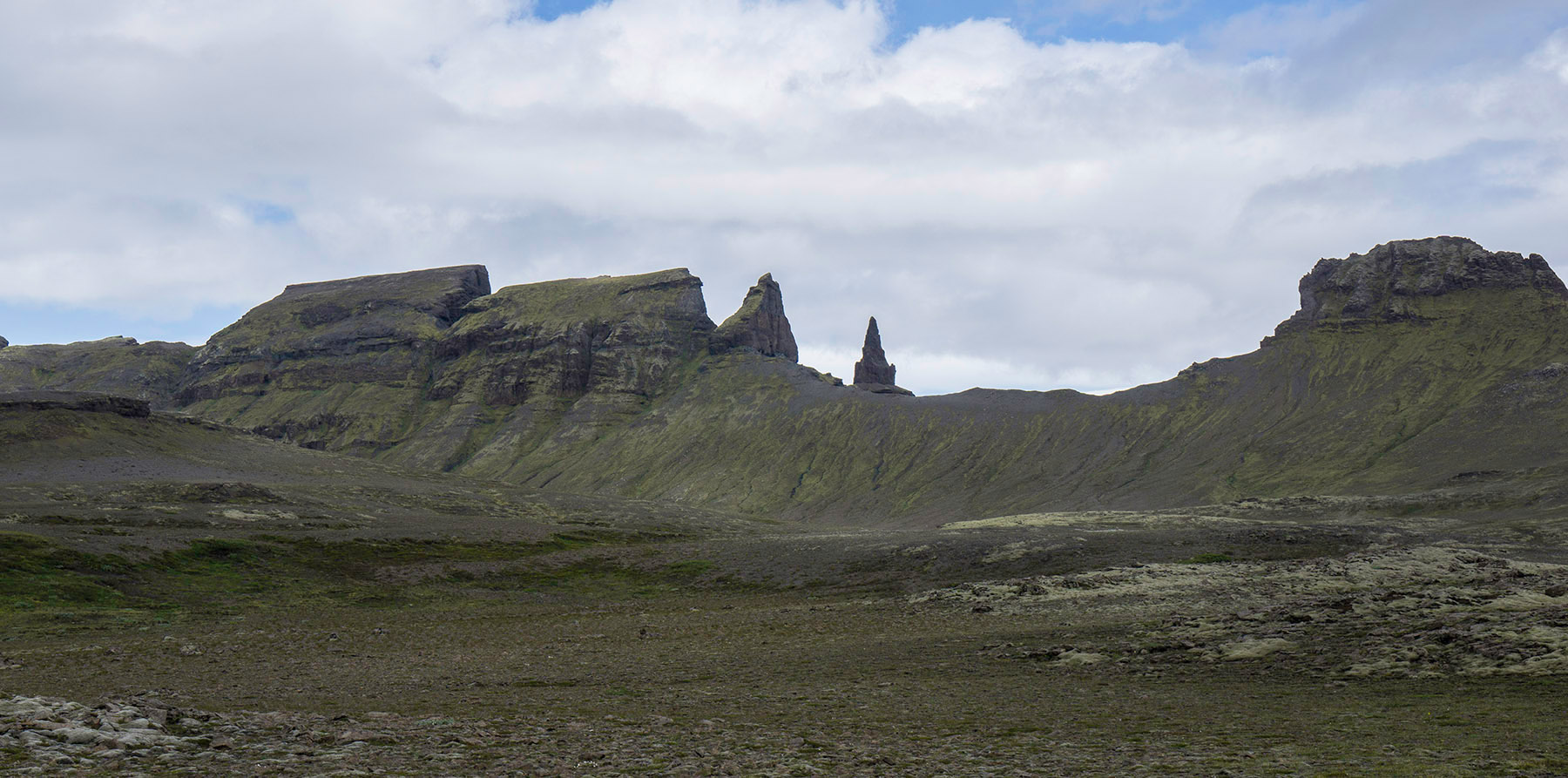 Pointy peaks in the distance