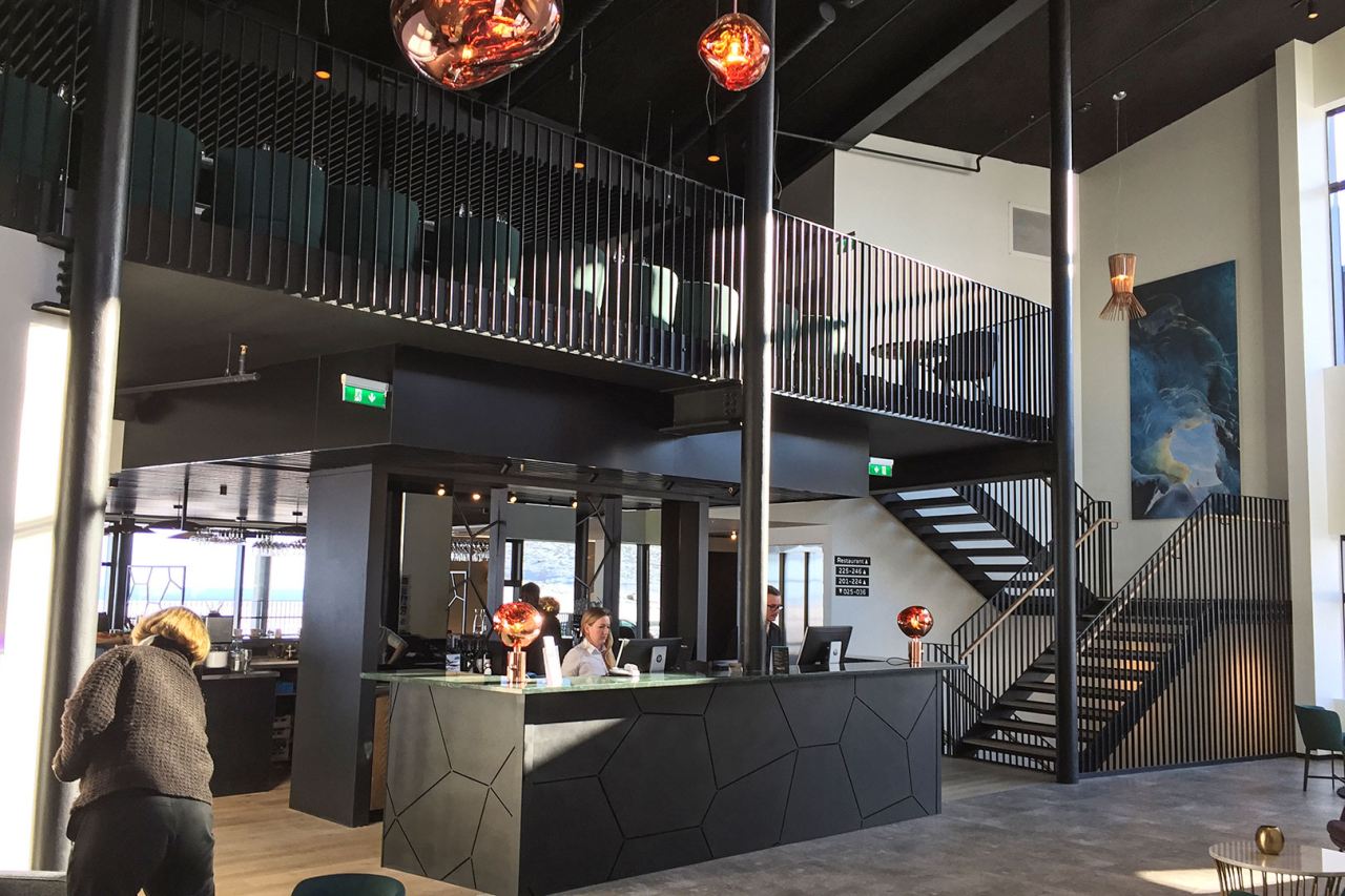 The lobby of Fosshótel Glacier Lagoon