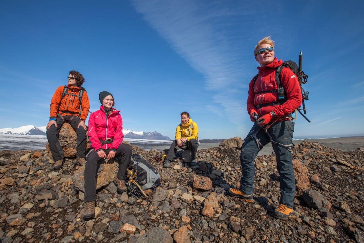 Resting a bit on a glacier moraine