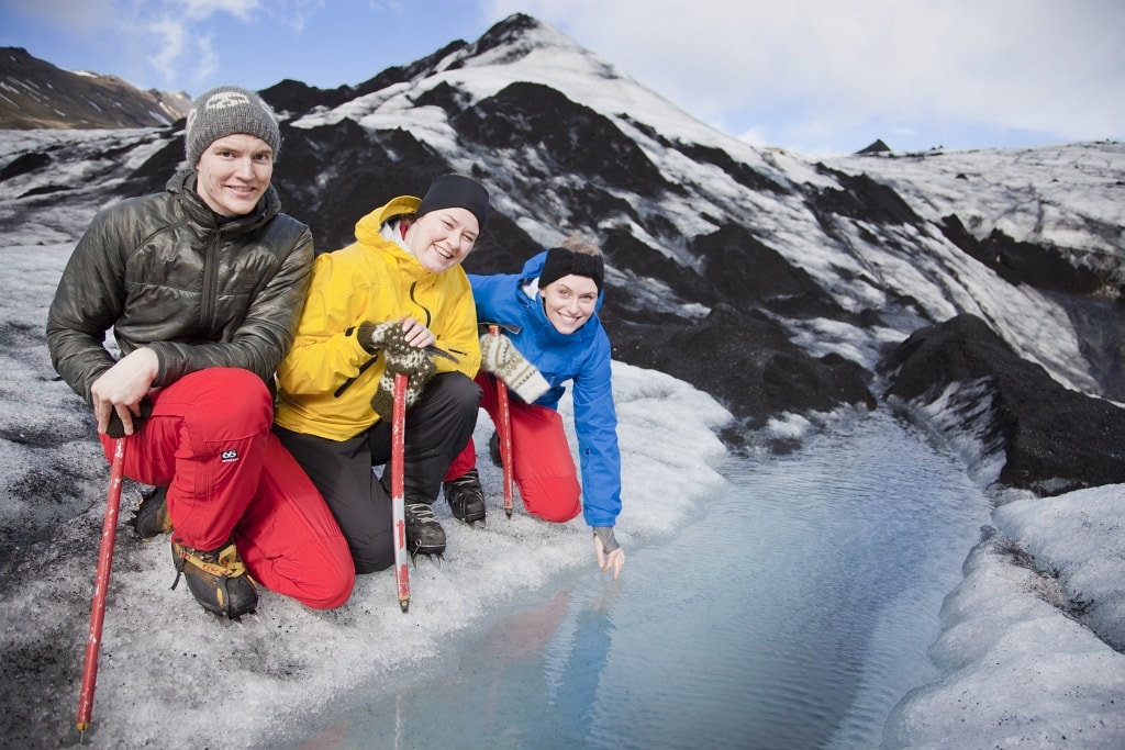 Waterfilled crevasse