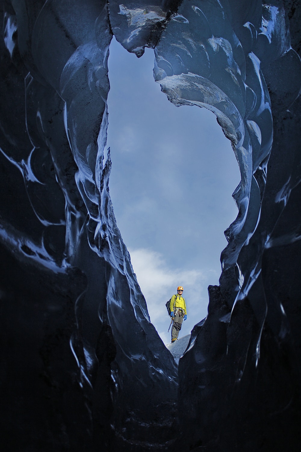 One of the openings of the ice cave