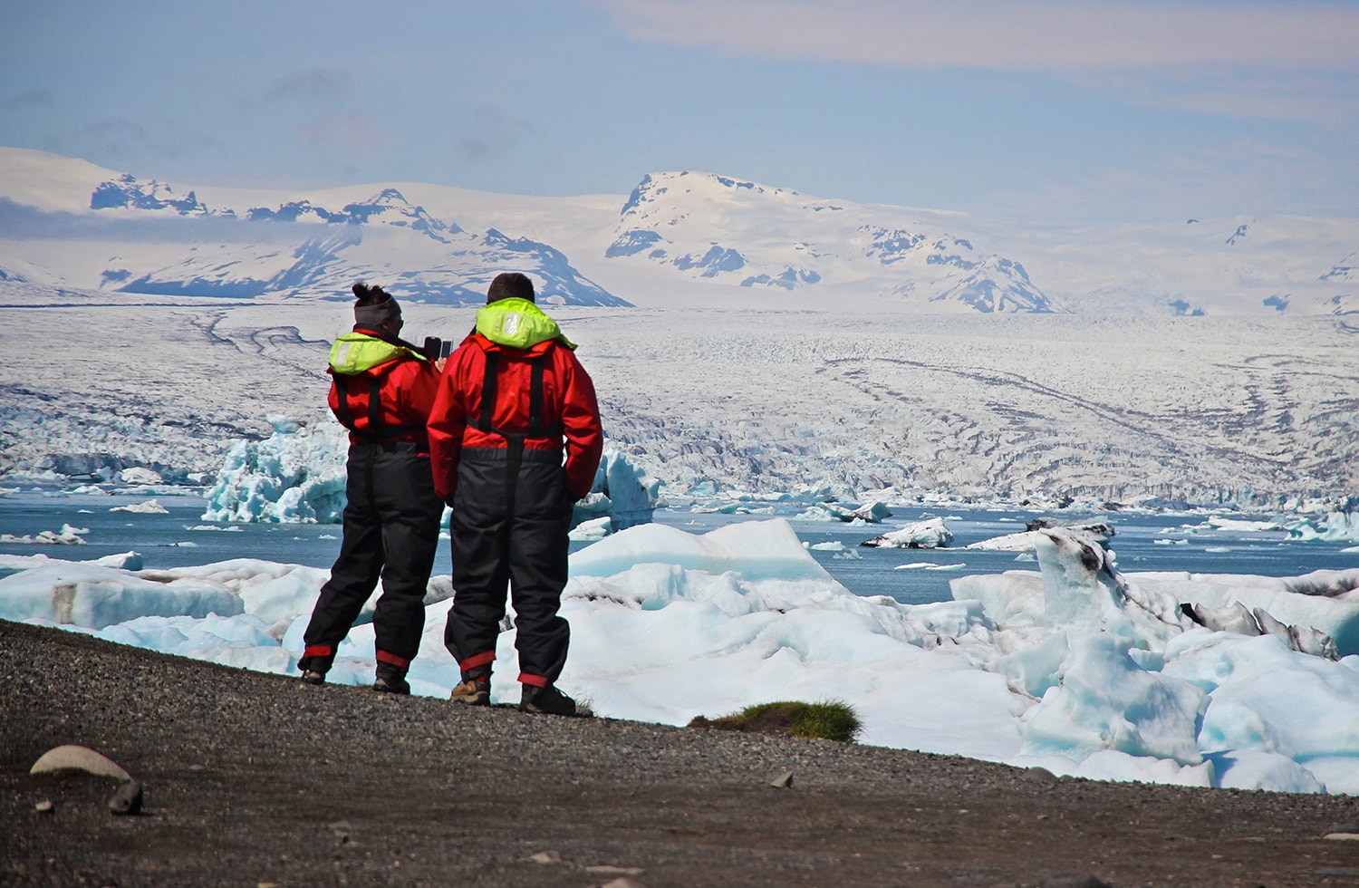 Looking at the magnificent glacier lagoon