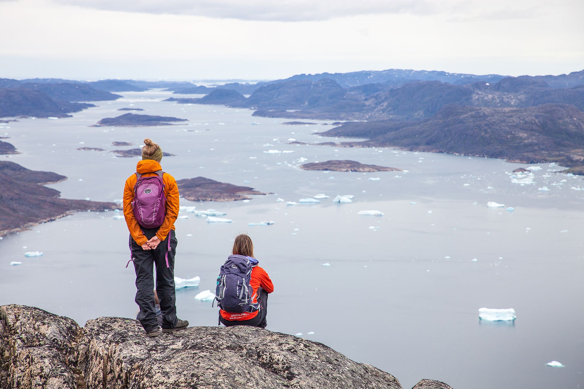 Looking over the icebergs in the fjord